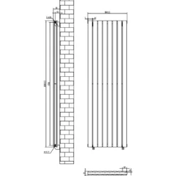 Toasty Radiance White Flat Panel Vertical Radiator