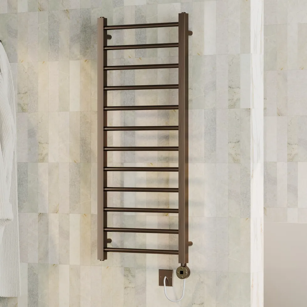 Toasty Rise Brushed Bronze Electric Heated Towel Rail with Heating Element