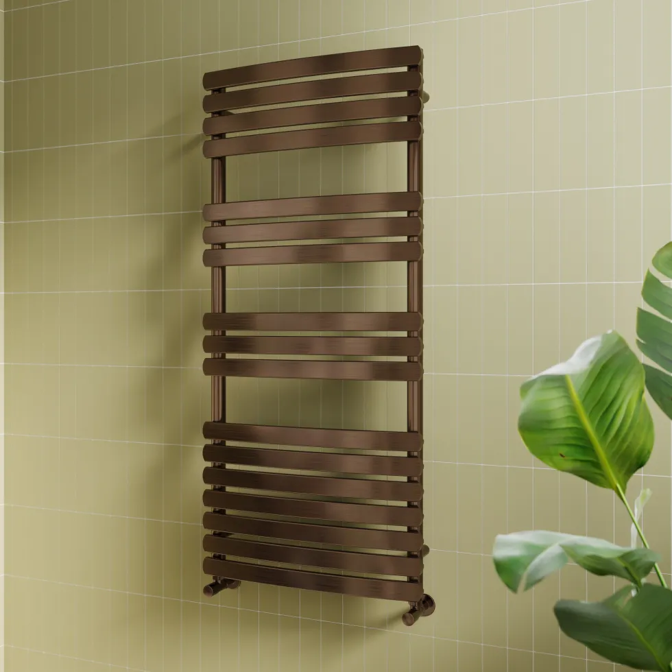 Toasty Solace Brushed Bronze Curved Heated Towel Rail