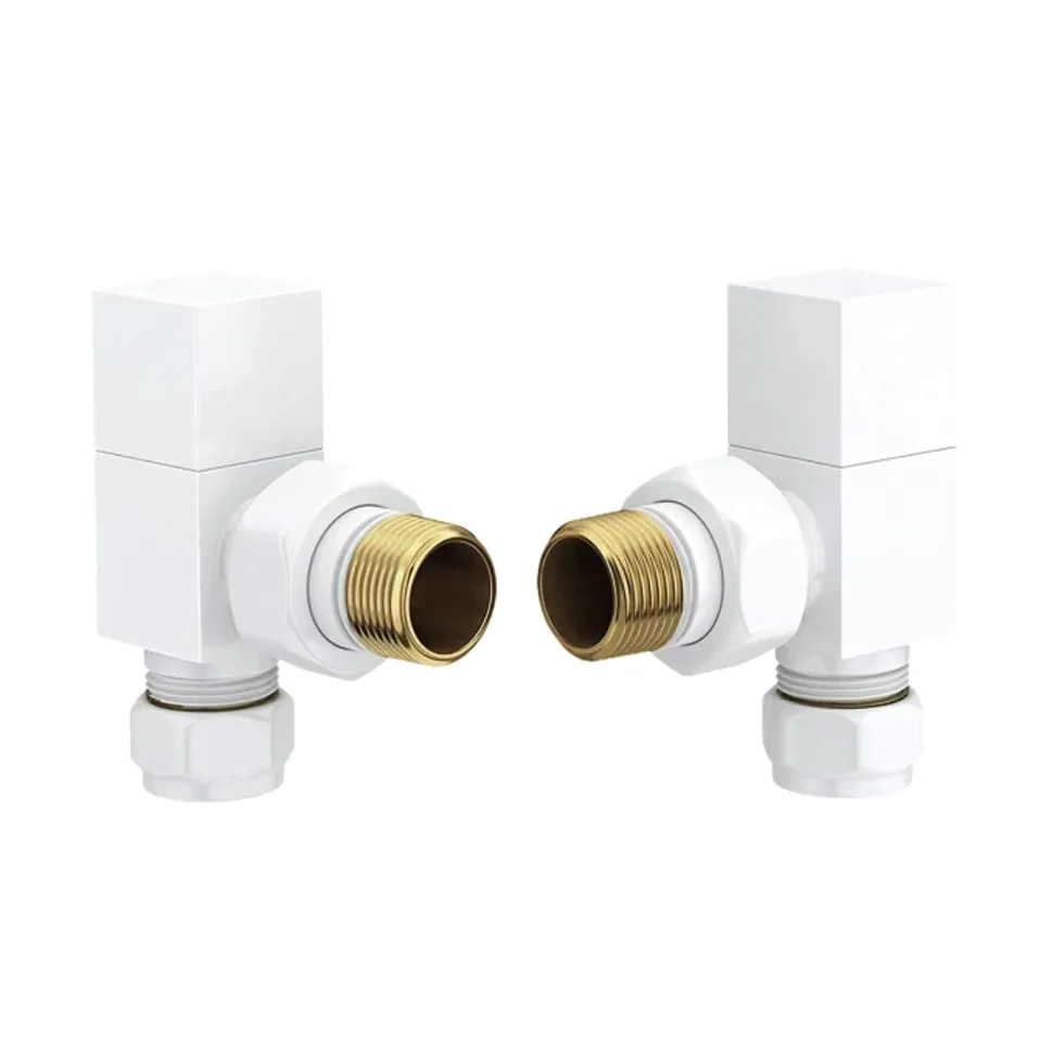Toasty Square White Manual Radiator Valves