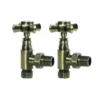 Toasty Traditional Crosshead Manual Angled Valves - Antique Brass