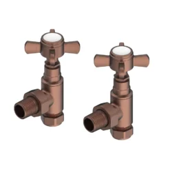Toasty Traditional Crosshead Manual Angled Valves - Antique Copper