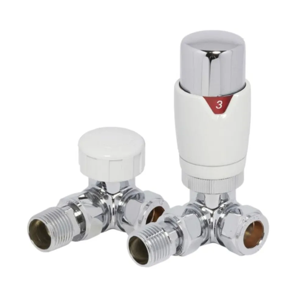 Toasty White & Chrome Thermostatic Radiator Valves
