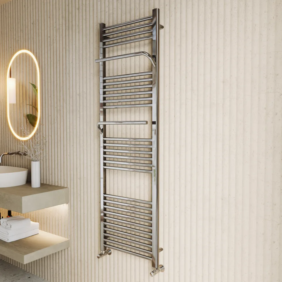 Toasty Wisp Chrome Heated Towel Rail - 1600 x 500mm