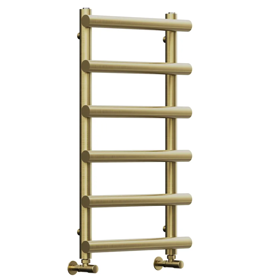 Toasty Yarrow Brushed Brass Heated Towel Rail