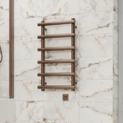 Toasty Yarrow Brushed Bronze Electric Heated Towel Rail with Heating Element