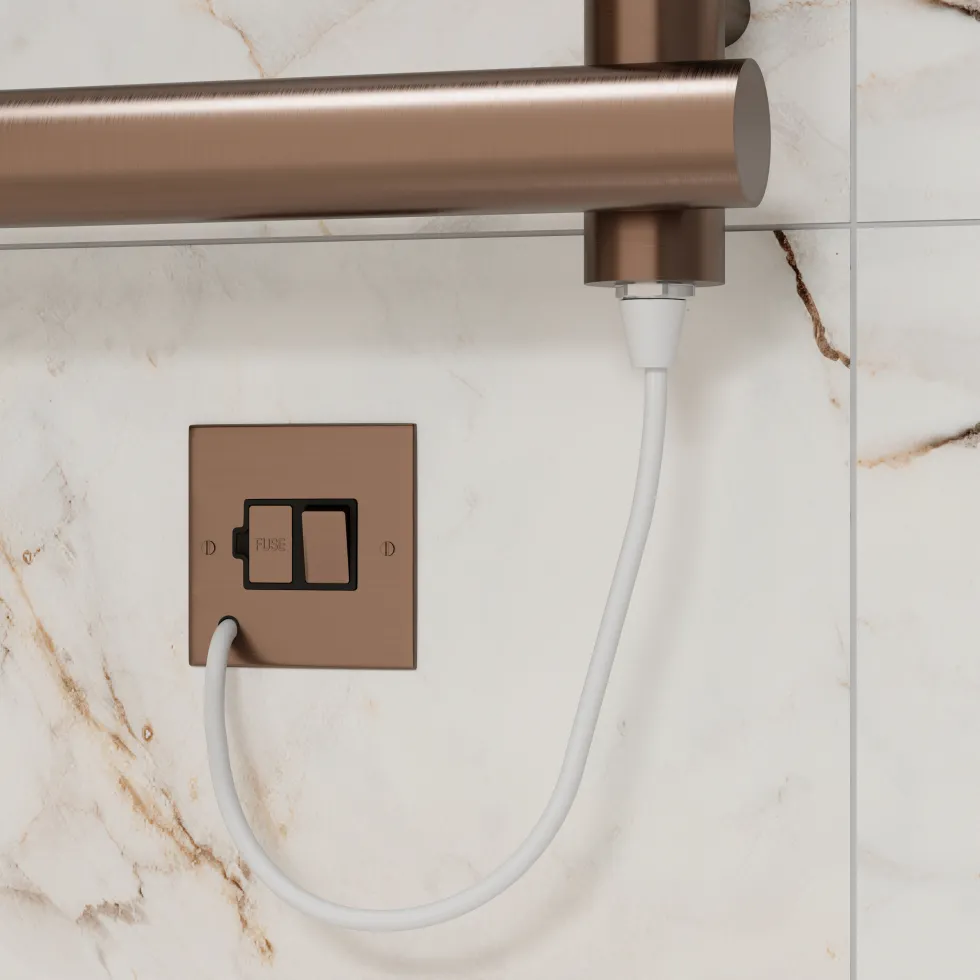 Toasty Yarrow Brushed Bronze Electric Heated Towel Rail with Heating Element