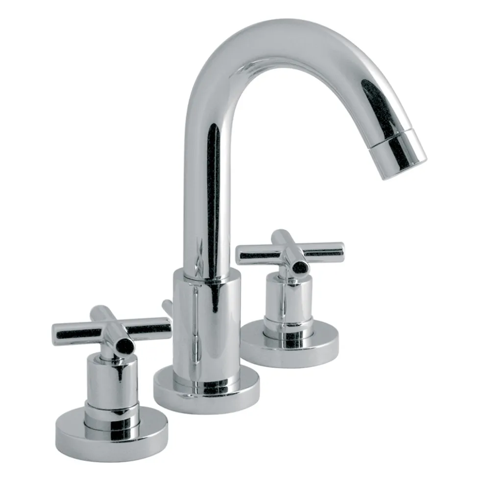 Vado Elements Water 3 Hole Basin Mixer with Pop-Up Waste