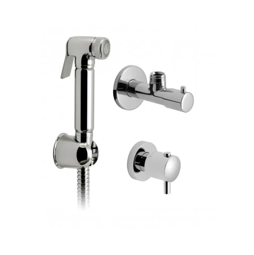 Vado Luxury Brass Shattaf Kit with Hose, Wall Bracket, Concealed Thermostatic Valve & Angle Valve
