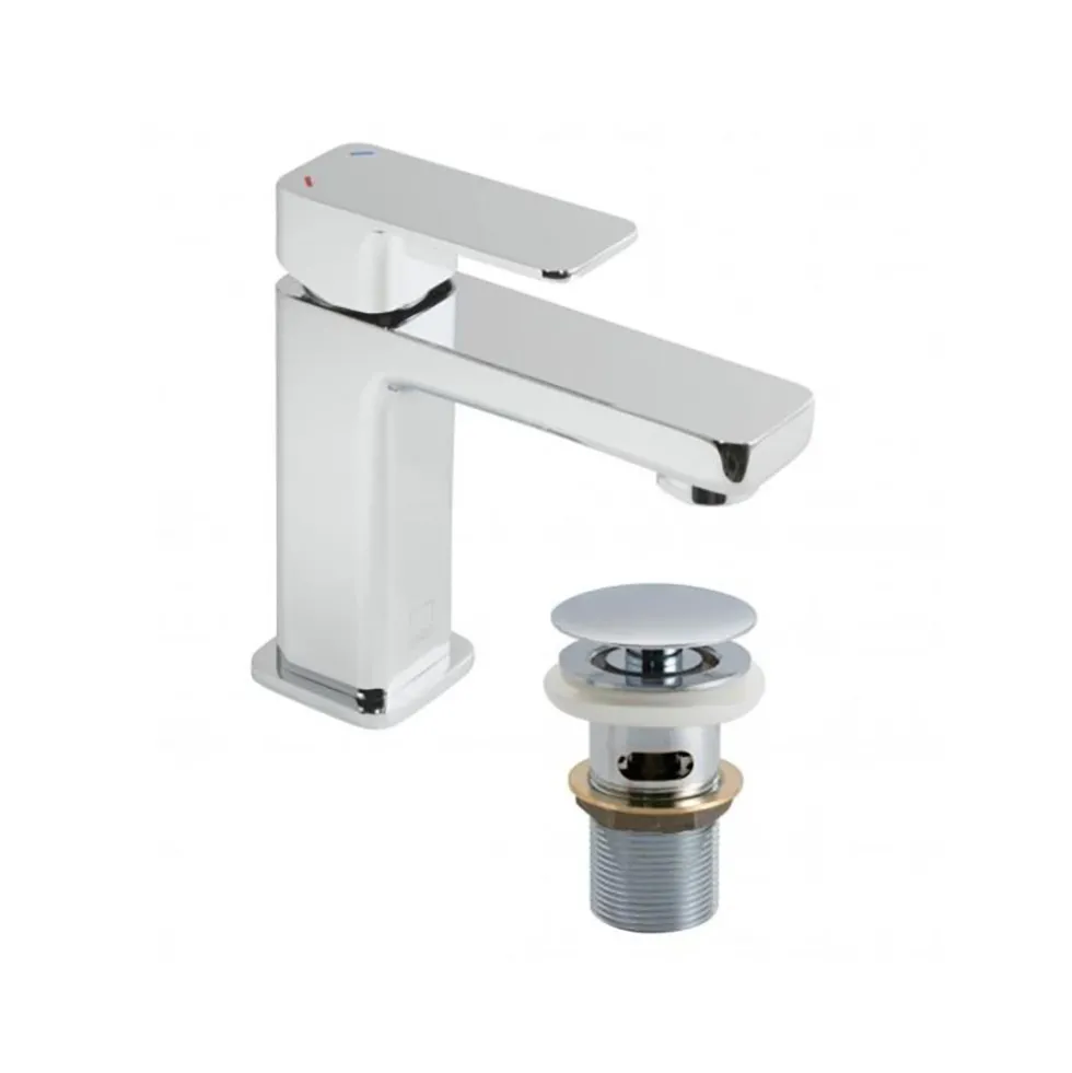 Vado Phase Single Lever Mini Mono Basin Mixer with Universal Clicker Waste