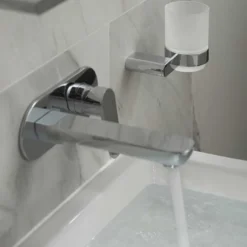 Vado Photon Wall Mounted 2 Hole Basin Mixer with Oval Backplate