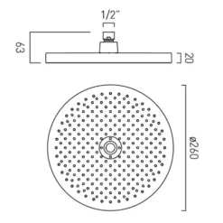 Vado Safari Fixed Round Shower Head