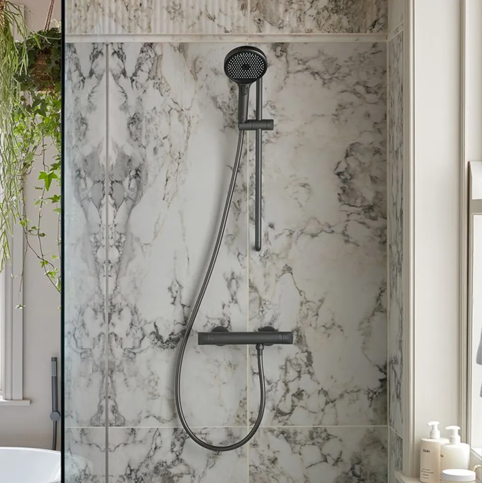 Vado Safari Leverless Exposed Thermostatic Bar Shower Valve with Easyfit Brackets