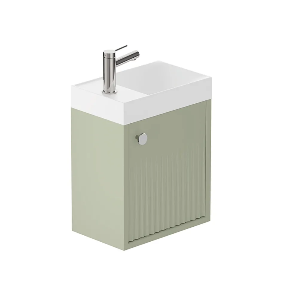 Vado Safari 400mm Fluted Cloakroom Wall Hung Vanity Unit & Basin
