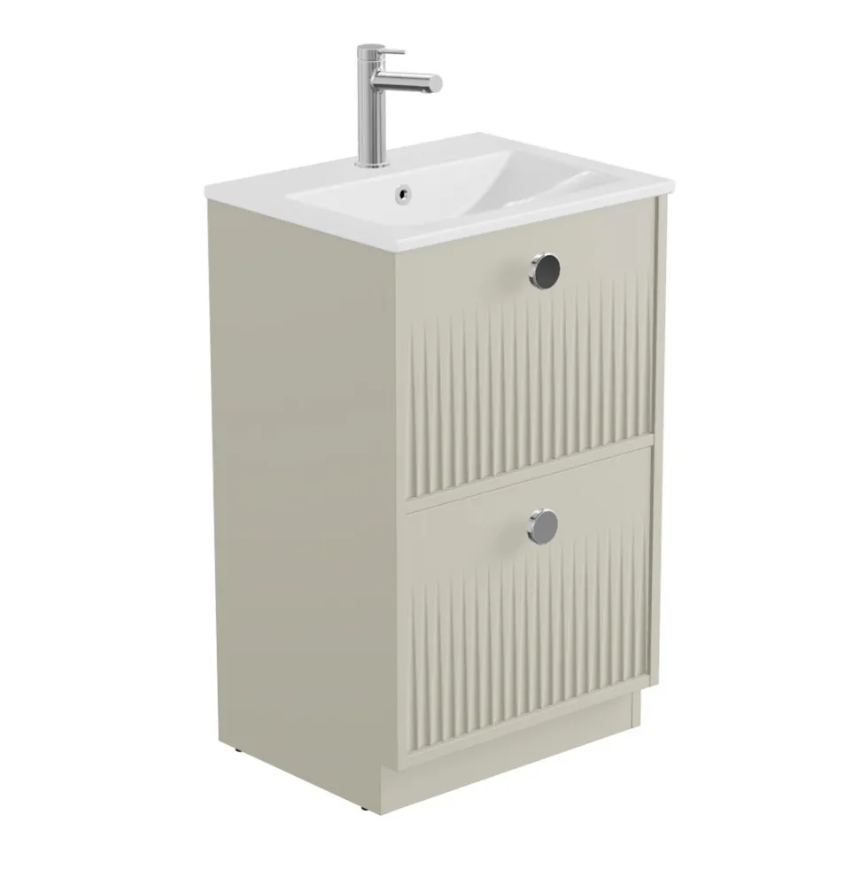 Vado Safari 500mm Fluted Floorstanding Vanity Unit & Basin