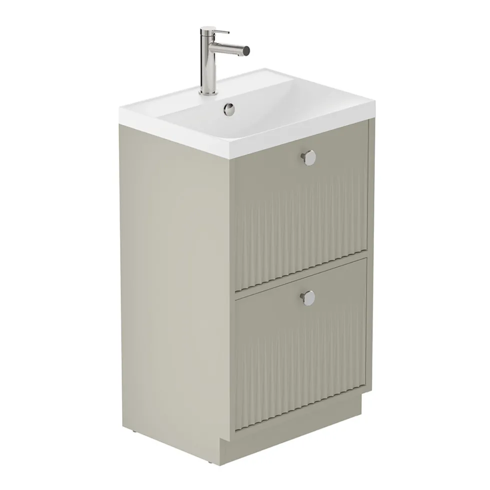 Vado Safari 500mm Fluted Floorstanding Vanity Unit & Basin