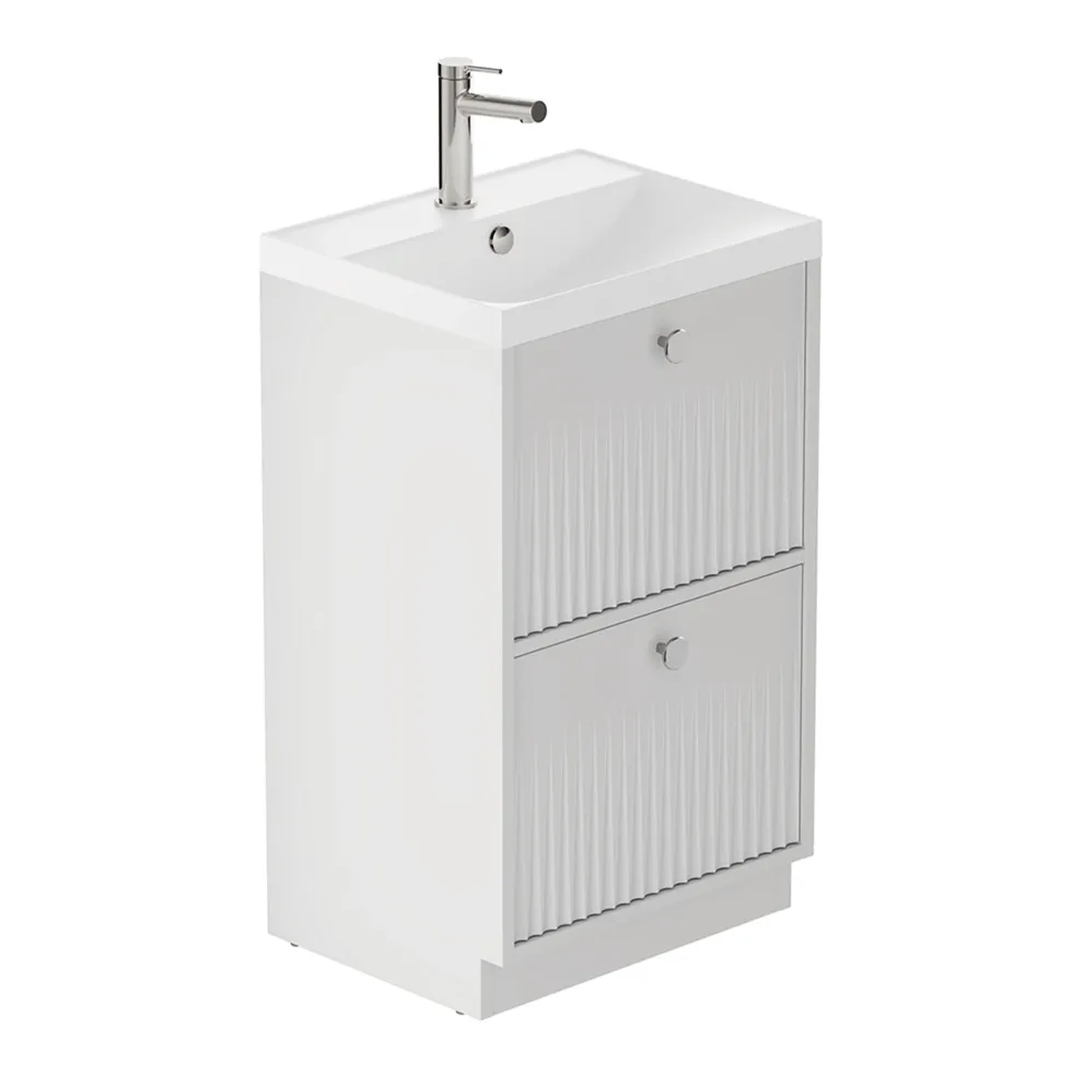 Vado Safari 500mm Fluted Floorstanding Vanity Unit & Basin