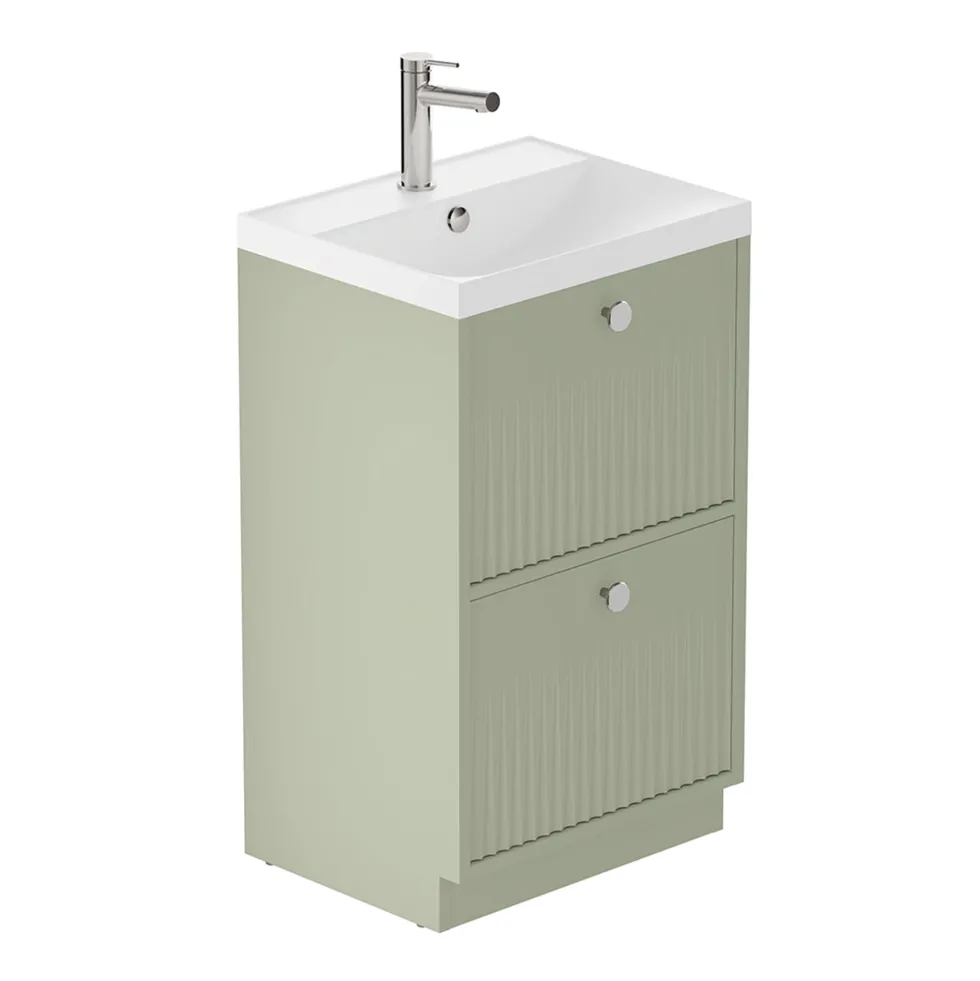 Vado Safari 500mm Fluted Floorstanding Vanity Unit & Basin