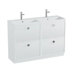 Vado Safari 1200mm Fluted Floorstanding Vanity Unit & Double Basin