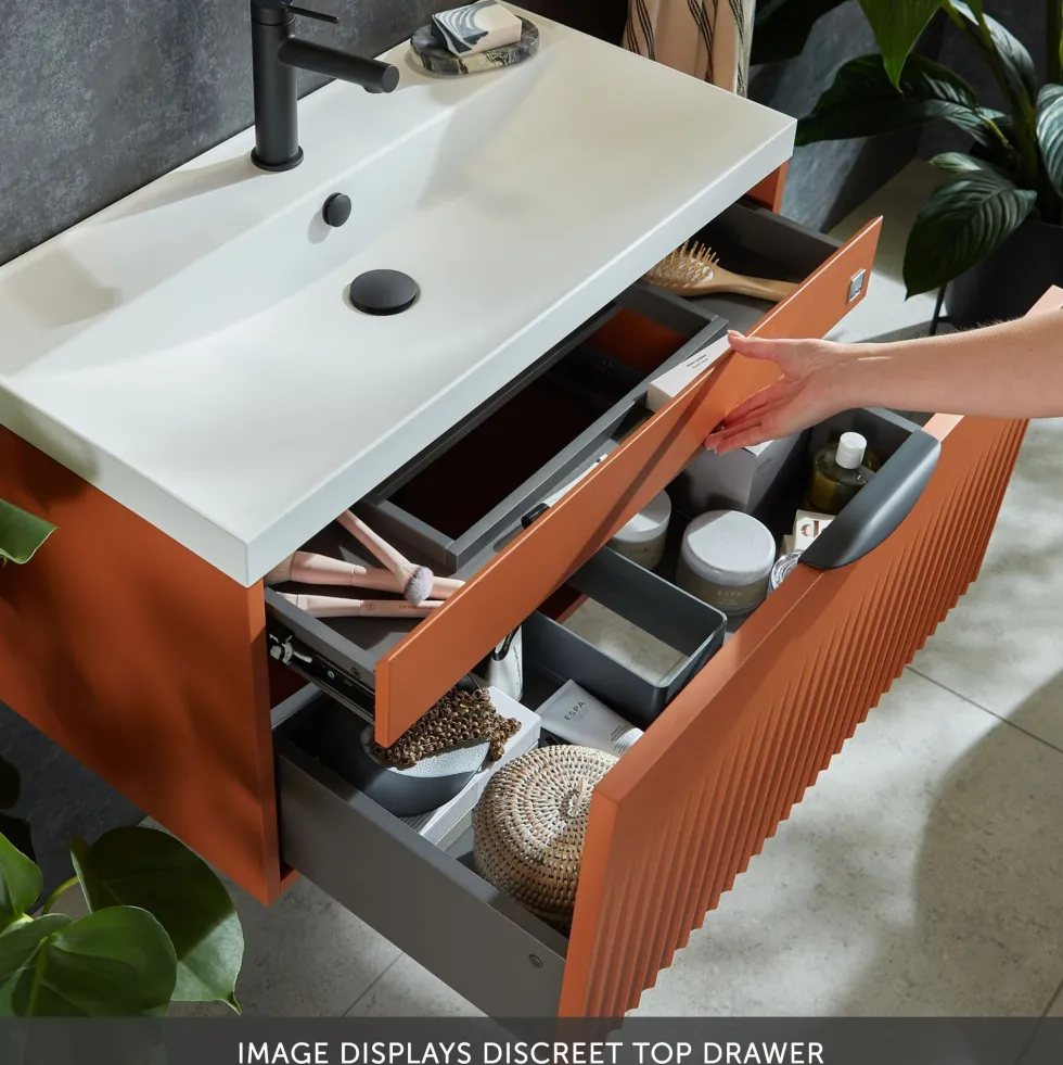 Vado Safari 800mm Fluted Floorstanding Vanity Unit & Worktop