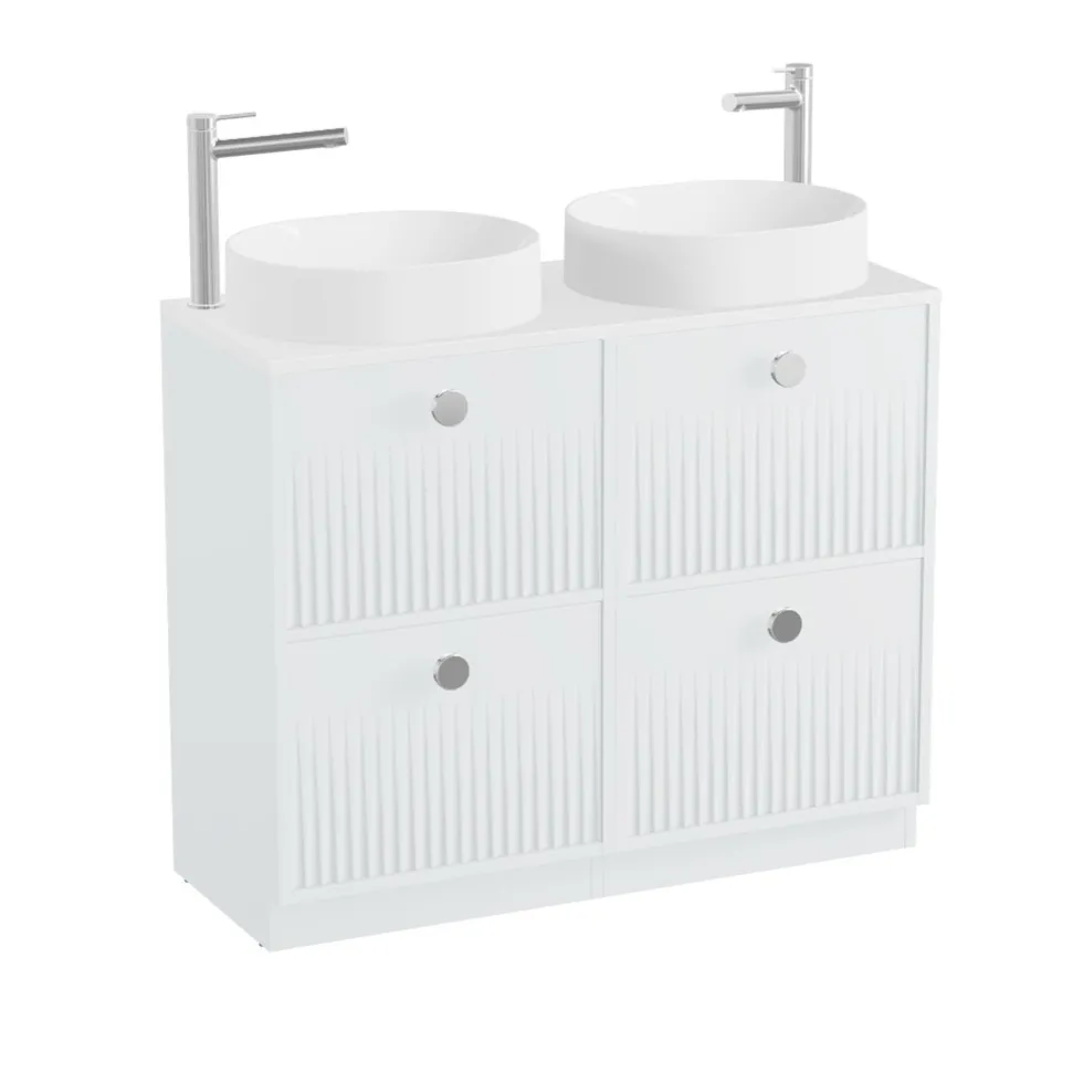 Vado Safari 1000mm Fluted Floorstanding Vanity Unit & Worktop