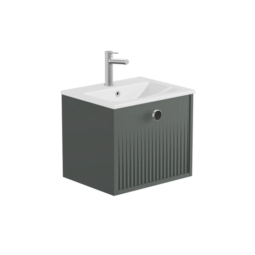 Vado Safari 500mm Fluted Wall Hung Vanity Unit & Basin