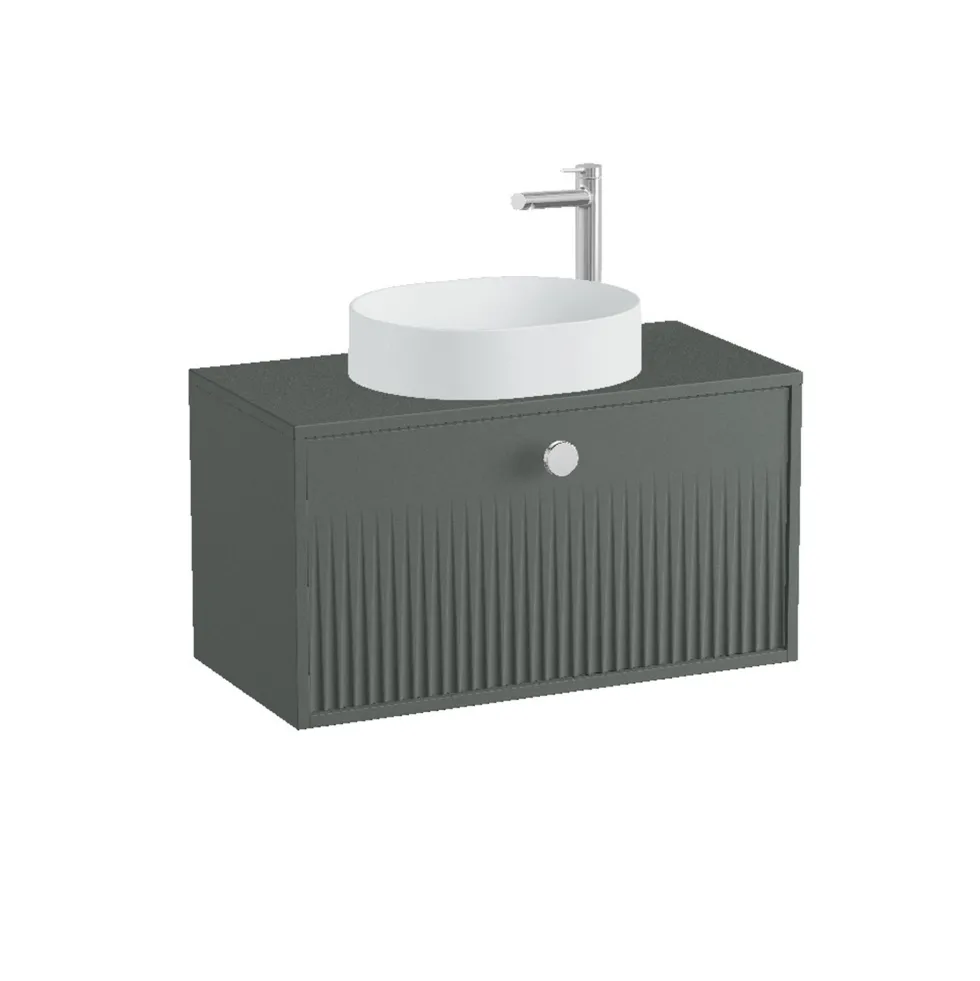 Vado Safari 800mm Fluted Wall Hung Vanity Unit & Worktop