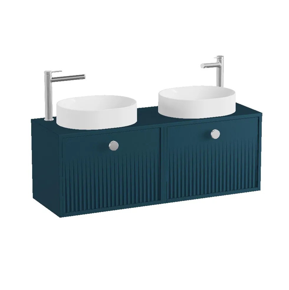 Vado Safari 1200mm Fluted Wall Hung Vanity Unit & Worktop