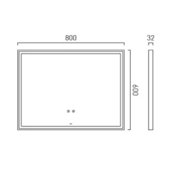 Vado Safari Rectangular Illuminated Mirror with Demister Pad & Colour Change LEDs - 800 x 600mm