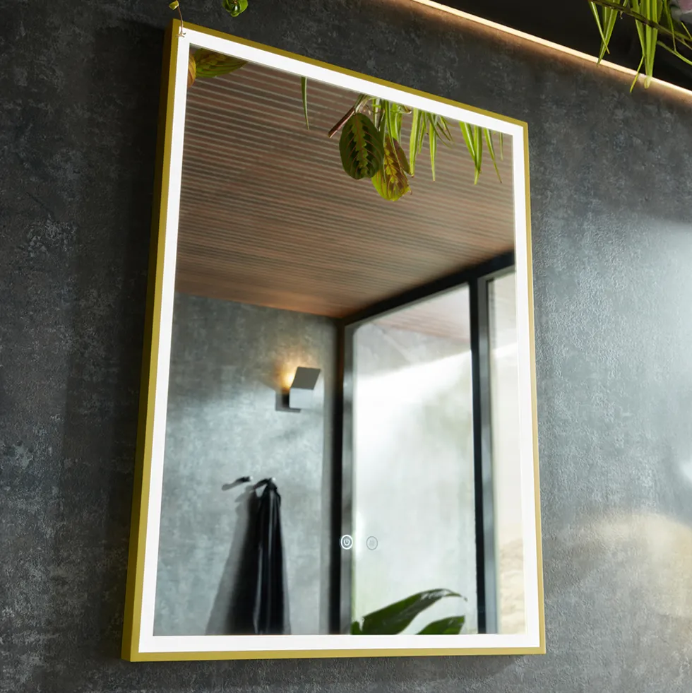 Vado Safari Rectangular Illuminated Mirror with Demister Pad & Colour Change LEDs