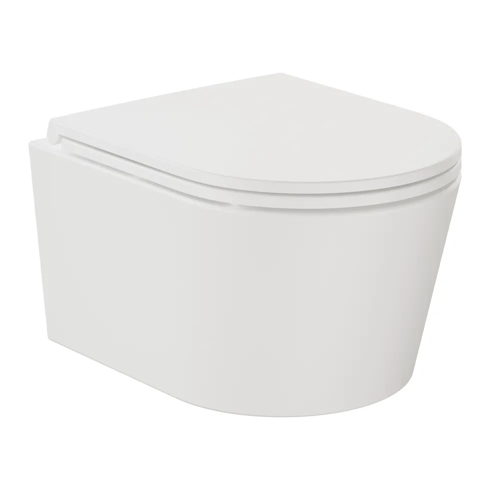 Vado Safari Round Wall Hung Toilet & Soft Close Slimline Seat - Matt Finish