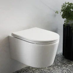 Vado Safari Slimline Soft Close Round Toilet Seat for Wall Hung Toilet
