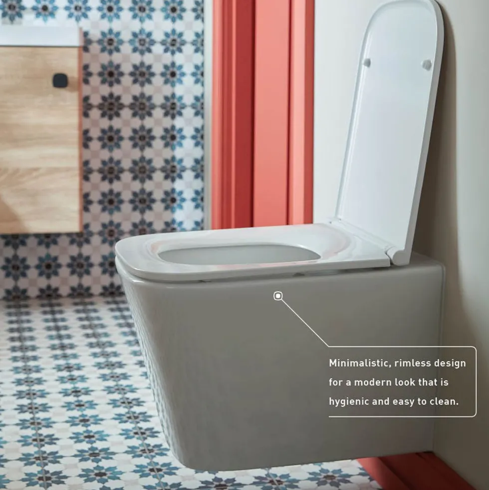 Vado Safari Square Wall Hung Toilet & Soft Close Slimline Seat