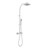 Vado Velo Square Thermostatic Shower Valve with Integrated Diverter & Rigid Riser Rail Kit