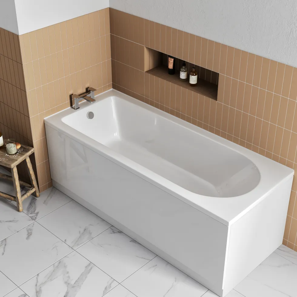 Vellamo Alpine Complete Bathroom Suite with Shower Bath & Rimless Toilet