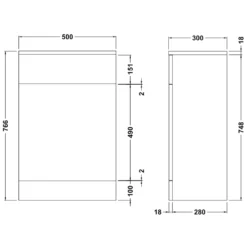 Vellamo Alpine 500mm Back to Wall WC Toilet Unit