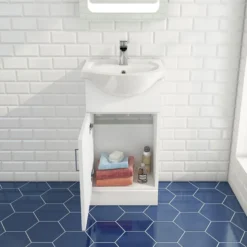 Vellamo Alpine 950mm 1 Door Combination Basin & Toilet Suite - Gloss White