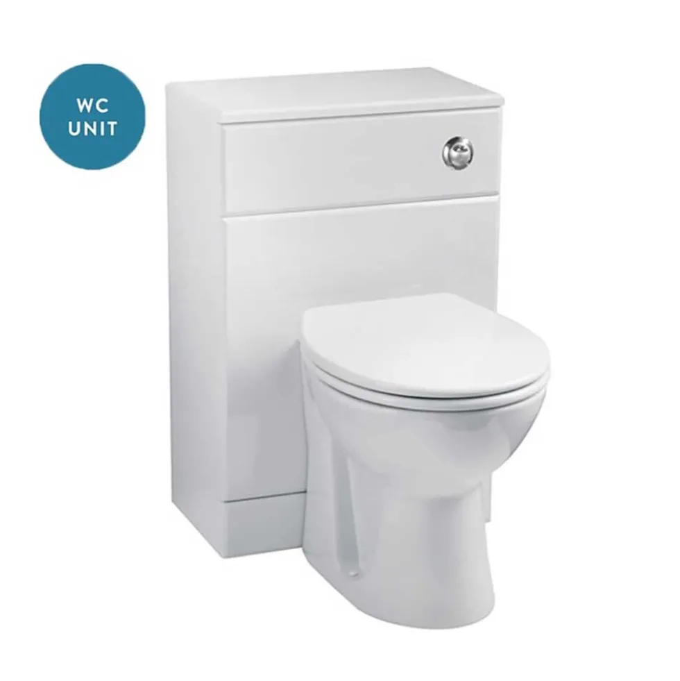 Vellamo Alpine 950mm 1 Door Combination Basin & Toilet Suite - Gloss White