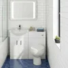 Vellamo Alpine 1050mm 2 Door Furniture Suite with Back to Wall Toilet & Concealed Cistern - Gloss White