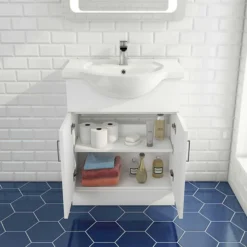Vellamo Alpine 1150mm 2 Door Furniture Suite with Back to Wall Toilet & Concealed Cistern - Gloss White
