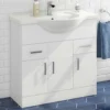Vellamo Alpine 850mm Floorstanding Vanity Unit & Basin - Gloss White