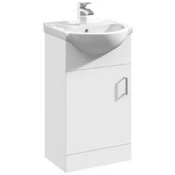 Vellamo Alpine 450mm Floorstanding Vanity Unit & Basin - Gloss White