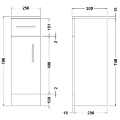 Vellamo Alpine 250mm White Storage Cupboard