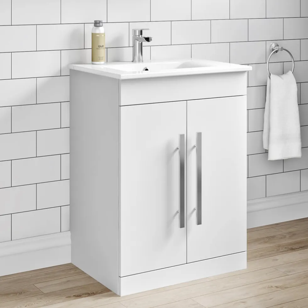 Vellamo Aspire 1100mm 2 Door Combination Basin & Toilet Unit - Gloss White