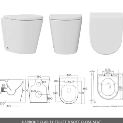 Vellamo Aspire 1100mm 2 Door Combination Basin & Toilet Unit - Matt Grey