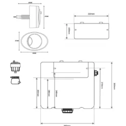 Vellamo Aspire 1100mm 2 Door Combination Basin & Toilet Unit with Matt Black Handles & Overflow Cover - Gloss White