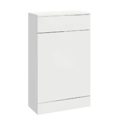 Vellamo Aspire 1100mm 2 Door Combination Basin & Toilet Unit with Matt Black Handles & Overflow Cover - Gloss White