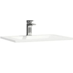 Vellamo Aspire 1100mm 2 Door Combination Basin & Toilet Unit with Matt Black Handles & Overflow Cover - Matt Grey