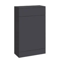 Vellamo Aspire 1100mm 2 Door Combination Basin & Toilet Unit with Matt Black Handles & Overflow Cover - Matt Grey