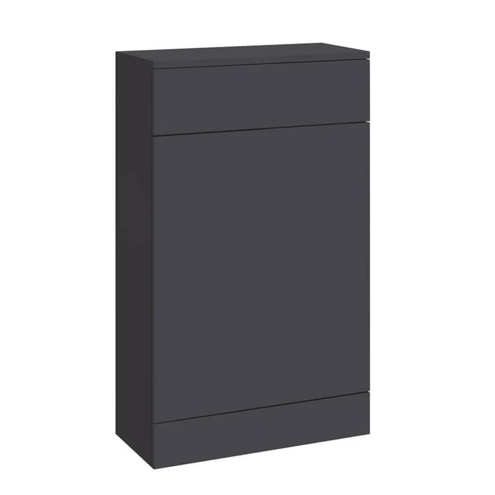 Vellamo Aspire 1100mm 2 Door Combination Basin & Toilet Unit with Matt Black Handles & Overflow Cover - Matt Grey